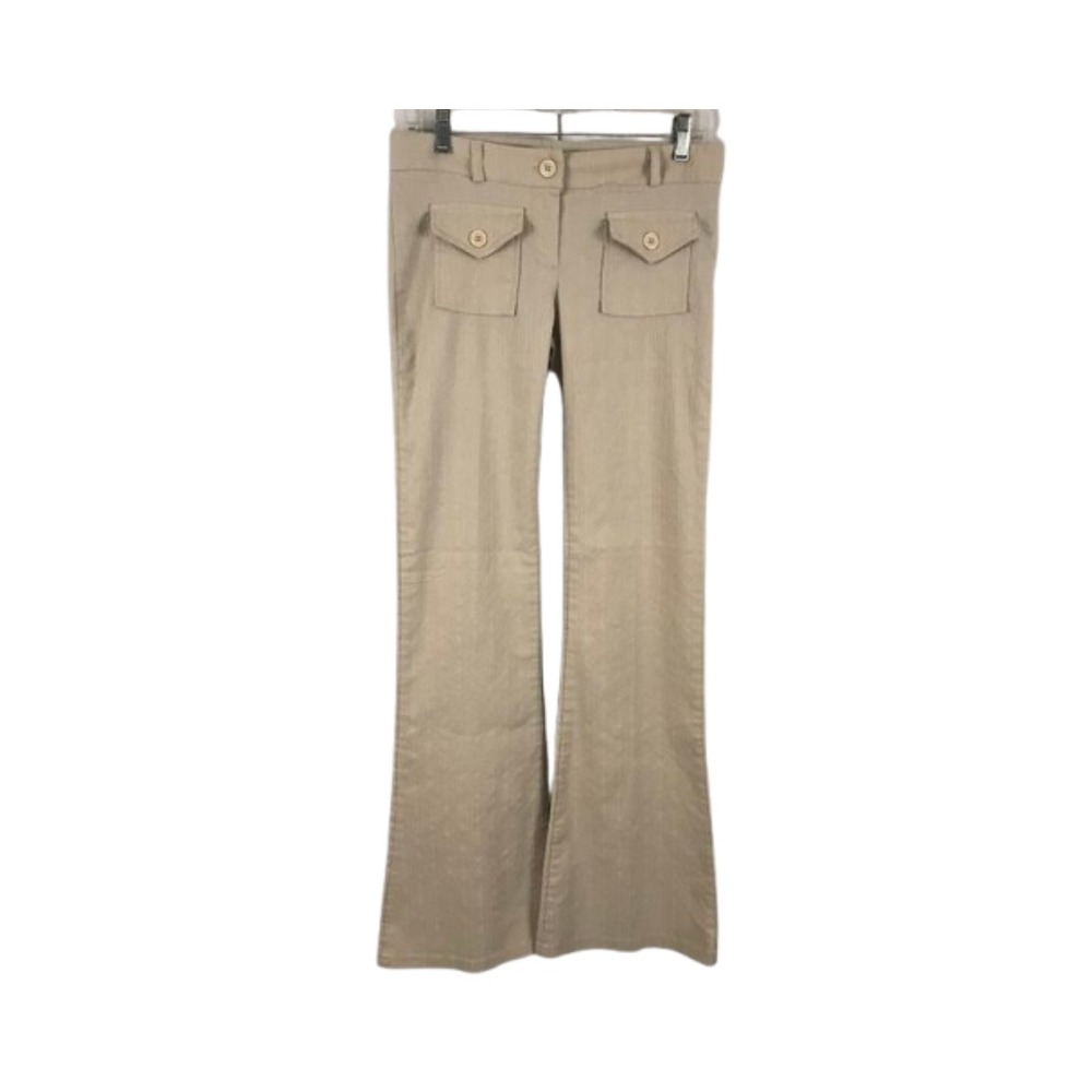Flare Leg Trousers Dress Pants Women's Tan Khaki Career Casual